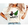 thumbnail image 1 of Funny Cat Christmas Shirt What? Christmas Tree Knocked Over Tee Cute Holiday Cat Lover T-Shirt, 1 of 5