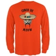 thumbnail image 1 of Funny Cat Cinco de Mayo Meow Mens Long Sleeve T Shirt Orange 2XL, 1 of 1