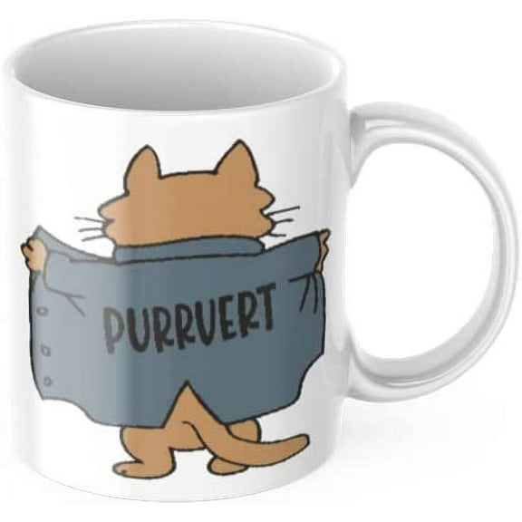 Funny Cat Coffee Mug Purrvert Kitten Feline Cute Love Gift Idea Heart Motivation Inspiration 11-ounce White Ceramic Novelty Tea Cup CMP00342
