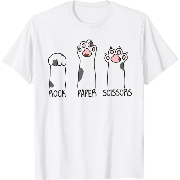 Funny Cat Cute Rock Paper Scissors Cat Paws T-Shirt