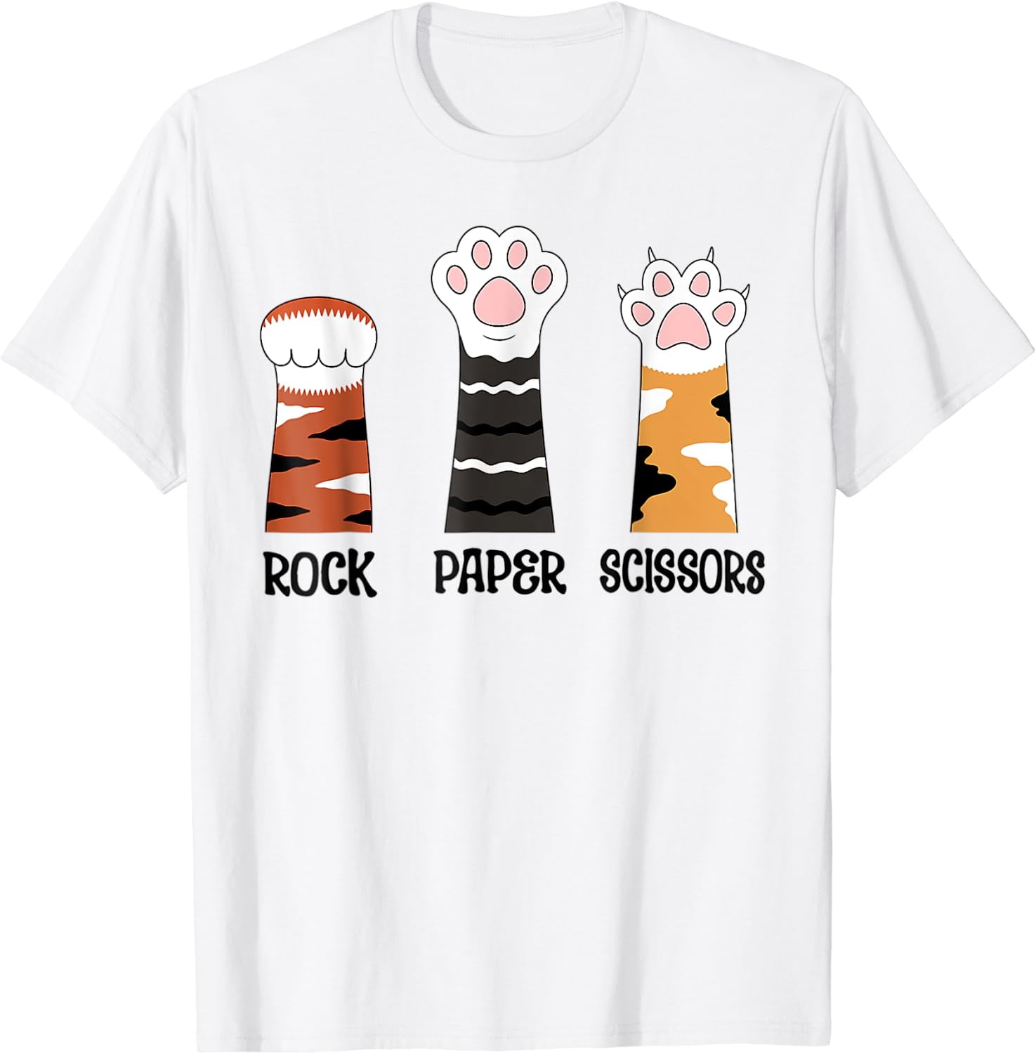Funny Cat Cute Rock Paper Scissors Cat Paws TShirt