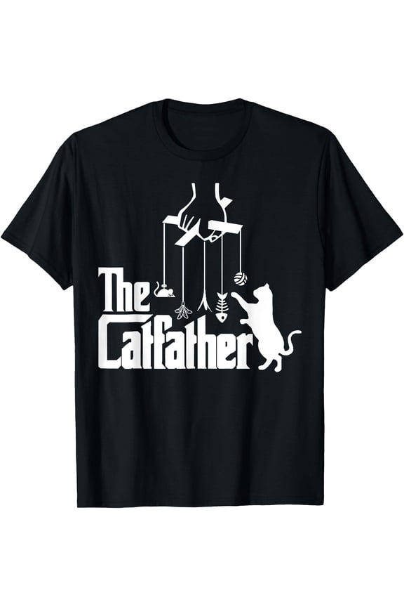 Funny Cat Dad Life The Catfather Fathers Day Mens Vintage T-Shirt