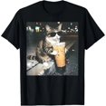 thumbnail image 1 of Funny Cat Drinking Iced Coffee Funny Cat Lover Animal Meme T-Shirt, 1 of 6