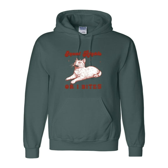 Funny Cat Equal Rights Or I Bites Feminism M2276 Cute Graphic Pullover Hoodie, up to size 5XL
