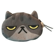 Funny Cat Expression Earphone Bag Small Wallet Coin Purse Portable Money Bag
