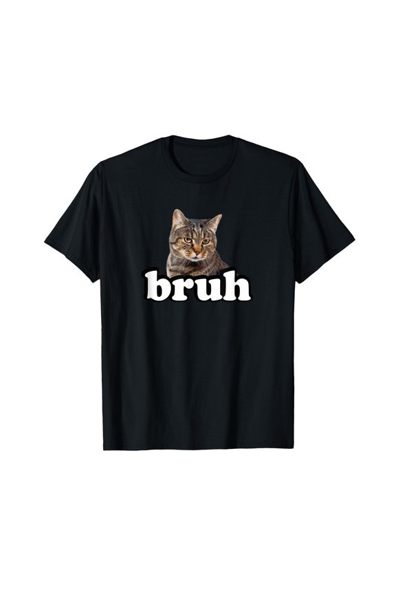 Funny Cat Face Bruh T-Shirt for Cat Lovers - Comfortable and Stylish Wear
