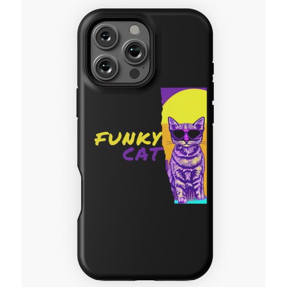 Funny Cat Face with Funky Glasses N4682 Phone Case for iPhone 17 16 15 14 13 12 11 Pro Max