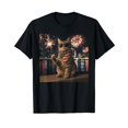 thumbnail image 1 of Funny Cat Fireworks Meme Patriotic 4th of July Cat Lovers T-Shirt, 1 of 5