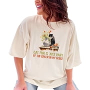 Funny Cat Fur T-Shirt, Cat Owner Gift, Cat Lover Apparel, Humorous Pet Quote Tee, Cat Decor Shirts, Cat Themed Graphic Tee, Ivory Comfort Colors T-Shirt, XL