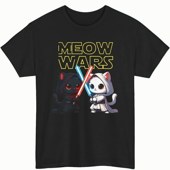 Funny Cat Galaxy Wars Parody Shirt Cute Graphic S-3XL