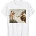 thumbnail image 1 of Funny Cat God Creation of Adam meme Michelangelo Jesus art Unisex T-Shirt for Men Women Kids Toddler,White Color,Size L, 1 of 5