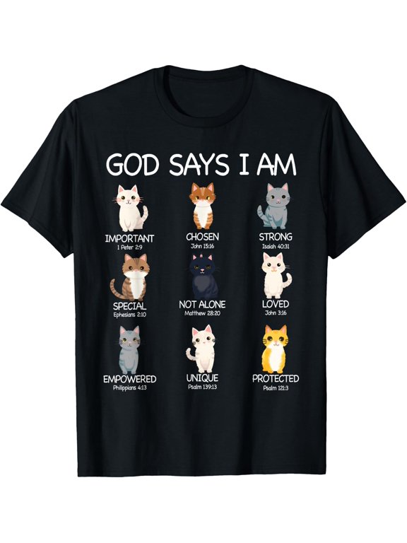 Funny Cat God Says I Am Christian Lover Cute Unisex T-Shirt