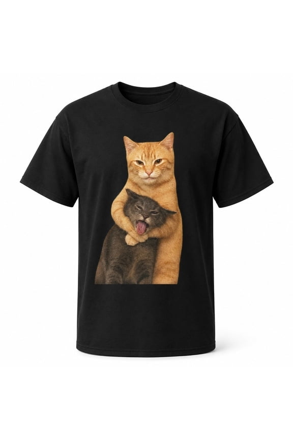 Funny Cat Graphic T-Shirt, Unisex Classic Fit Cotton Tee, Sizes S-4XL