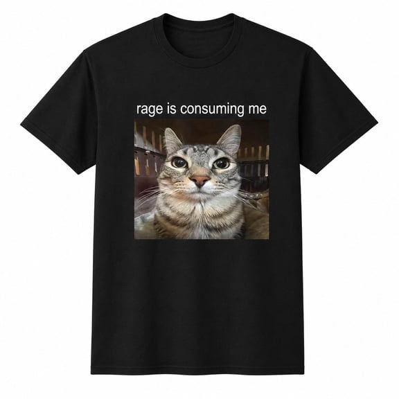 Funny Cat Graphic T-Shirt, Unisex Classic Fit Meme Style Tee