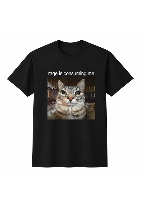 Funny Cat Graphic T-Shirt, Unisex Classic Fit Meme Style Tee