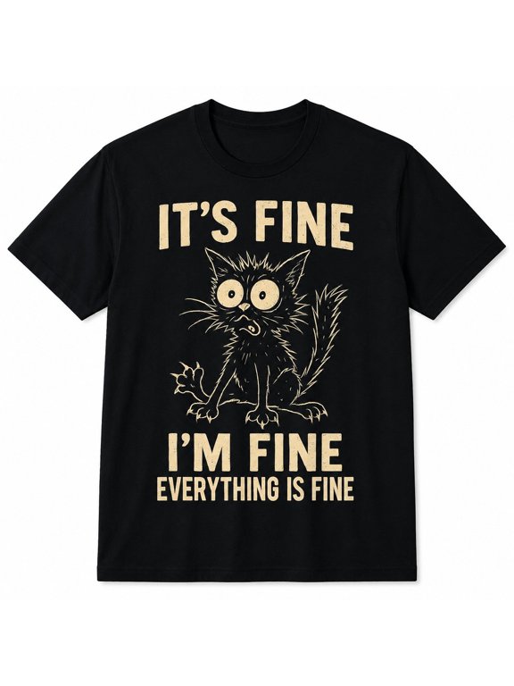 Funny Cat Graphic Tee Men Women Weird Crazy Meme Cat T-Shirt