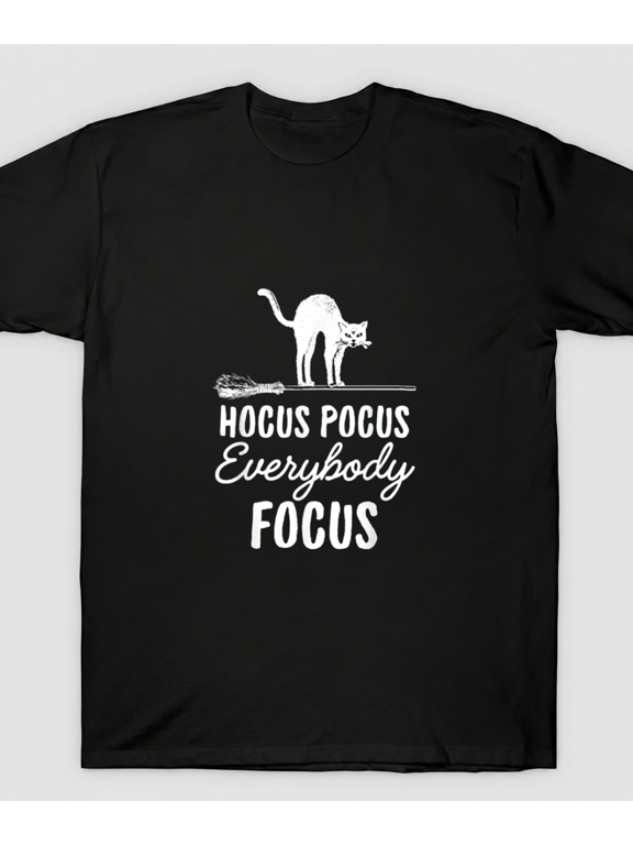 Funny Cat Halloween Teacher Hocus Pocus Everybody Focus Unisex T-Shirt,S-5XL