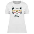 thumbnail image 1 of Funny Cat Hipster Glasses Design T-Shirt Women -Image by Shutterstock, Female Medium, 1 of 2