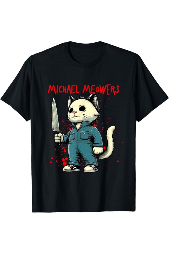 Funny Cat Horror Movies Cute Halloween for Cat Kitty Lovers T Shirt Men