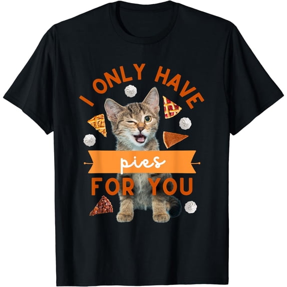Funny Cat I Only Have Pies For You Fall Thanksgiving Gift T-Shirt