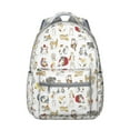 thumbnail image 1 of Funny Cat Illustration Student School Backpack with Cute Cat and Paw Print Artistic Watercolor Cartoon Pattern Book Bag, 1 of 6