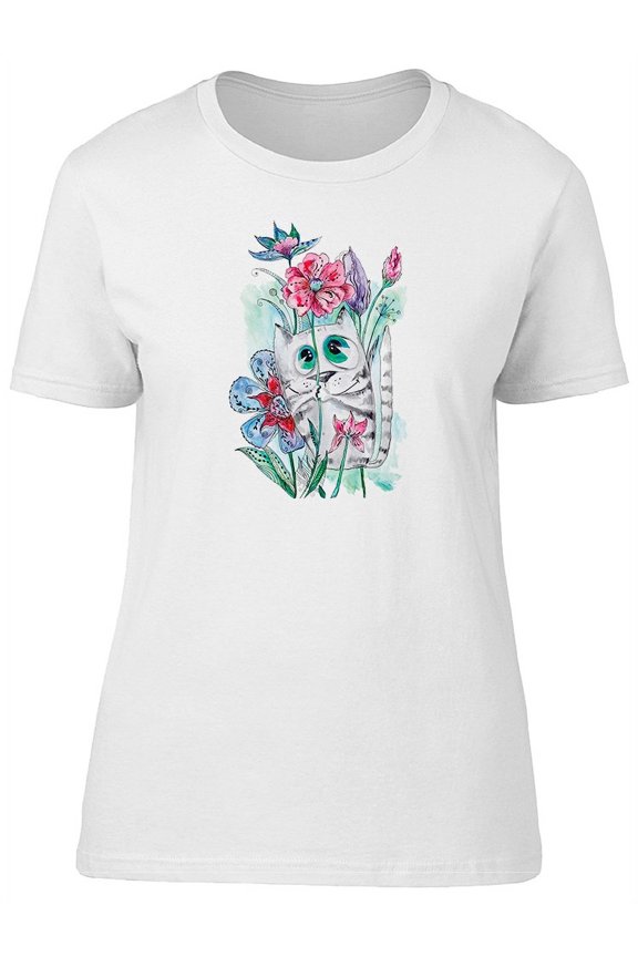 Funny Cat In A Garden Tee Women's -Image by Shutterstock