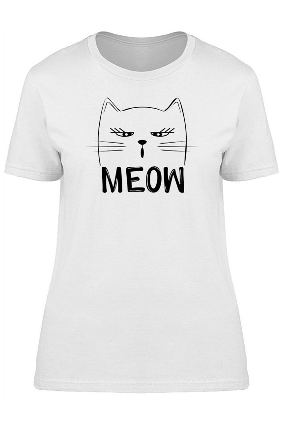 Funny Cat Indifferent Look T-Shirt Women -Image by Shutterstock, Female XX-Large