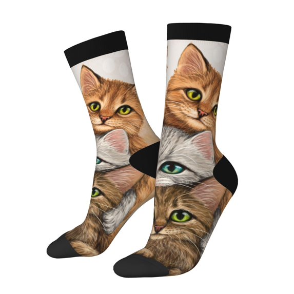 Funny Cat Kitten Paw Crew Socks, Colorful Novelty Tube Socks For Men & Women, Stretchy Casual & Athletic Socks, Unisex Gift Idea