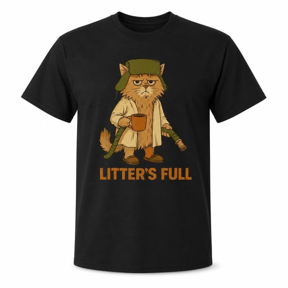 Funny Cat Litter’s Full Graphic T-Shirt, Unisex Classic Fit Cotton Tee