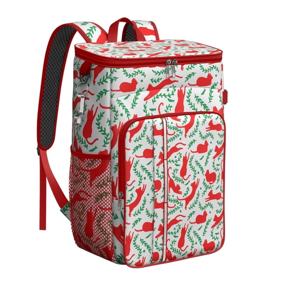 Funny Cat Lover Gift Cooler Backpack – Leakproof Insulated Lunch Bag with Cute Cat Pattern for Office, Road Trips & Outdoor Adventures
