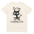 thumbnail image 1 of Funny Cat Lover It's Fine I'm Fine Everything Is Fine T-Shirt (Natural, XL), 1 of 2