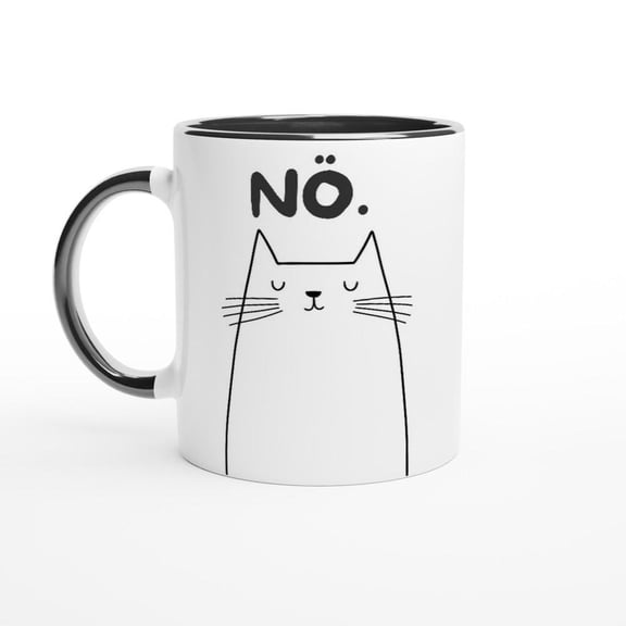 Funny Cat Lover Mug Nope, Just No | Grumpy-Looking Cat Office Cup, Gift for Cat People