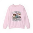 thumbnail image 1 of Funny Cat Lover Sweatshirt, I Work Out Just Kidding Gift, Unisex Crewneck Light Pink, 1 of 2