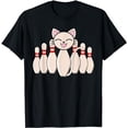 thumbnail image 1 of Funny Cat Lover Tee Bowling Pin Cat Bowler Bowling Player T-Shirt, 1 of 5