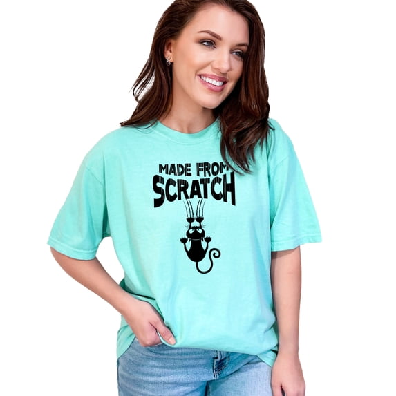 Funny Cat Made From Scratch, Chalky Mint Comfort Colors T-Shirt, 2XL
