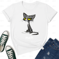 thumbnail image 1 of Funny Cat Meh Sarcastic Kitty Lover Grumpy Animal Style Unisex T-Shirt V50661, up to size 5XL, 1 of 2