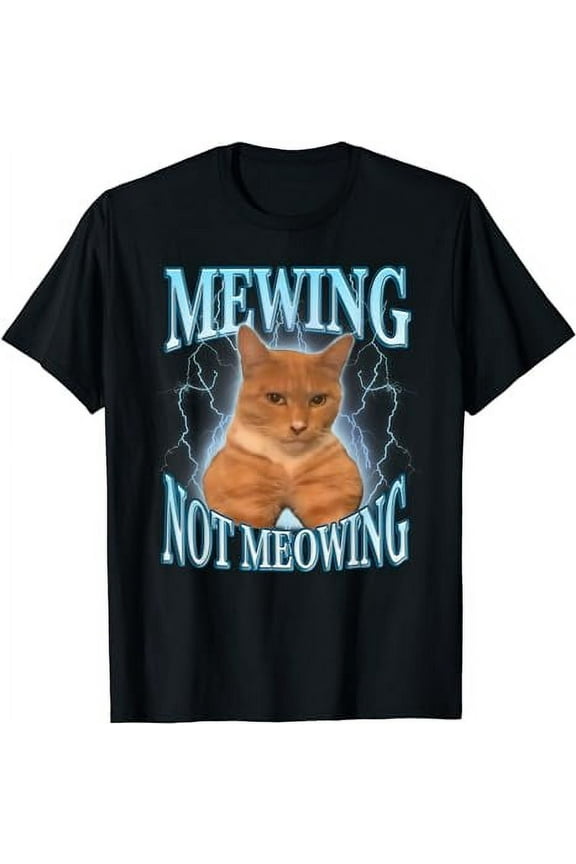 Funny Cat Meme Mewing LooksMax Meowing cat Trend T-Shirt
