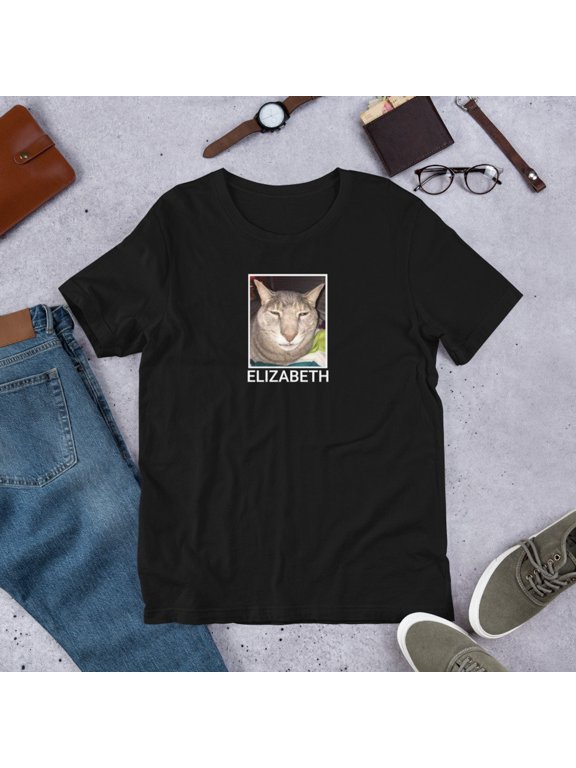 Funny Cat Meme Shirt, Cat T-shirt, Funny T-shirt, ironic Shirt, Goofy Ahh Shirts, Elizabeth Cat T-shirt, Gift for Her, Dumb Silly Gift ideas