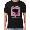 thumbnail image 1 of Funny Cat Meme T-Shirt "the beast inside me", 1 of 4