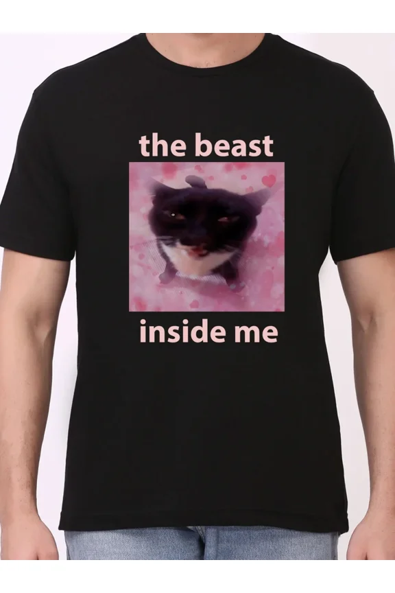 Funny Cat Meme T-Shirt "the beast inside me"