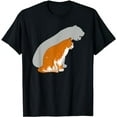 thumbnail image 1 of Funny Cat Memes Artwork White Red Cat with Tiger Shadow T-Shirt, 1 of 5