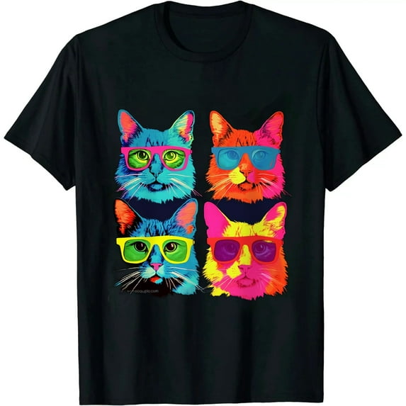 Funny Cat Modern Painting Art Warhol Style for Kitten Lovers Premium T-Shirt
