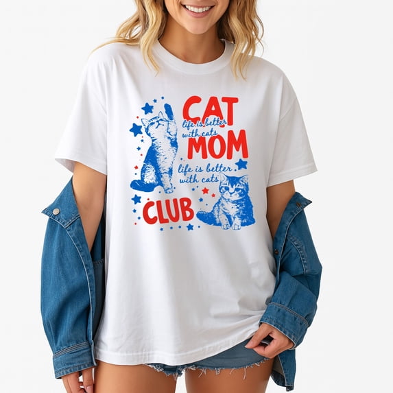 Funny Cat Mom Backside T-Shirt – Animal Humor Cat Theme – Mother's Day Gift for Cat Lovers