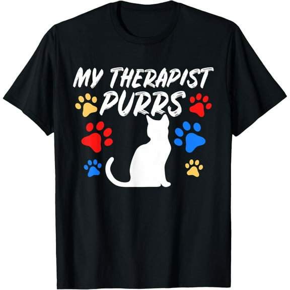 Funny Cat Mom Cat Dad Cat Lover Therapy Gift: Mens & Womens T-Shirt100% cotton