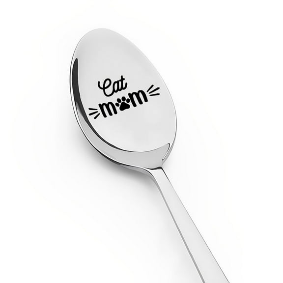 Funny Cat Mom Spoon Gifts for Mom Sister Mothers Mother's Day gifts for Friend Mother Birthday Gift for Cat Lover Gifts for Cat Owner Tea Coffee Spoon for Girlfriend Wife Anniversary Wedding Gift