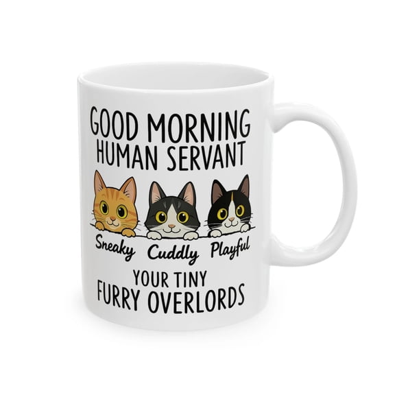 Funny Cat Mug 11oz – Cute Kitten Coffee Cup, Ceramic Gift for Cat Lovers & Friends