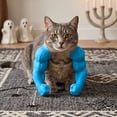 thumbnail image 1 of Funny Cat Muscle Arms ,3D Printed Pet Cosplay Prop,Neck Hanging Kitten Shoulder Outfit,Novelty Small Pet Photo Accessory,Halloween Pet Party Decor(Blue), 1 of 3