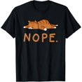 thumbnail image 1 of Funny Cat Nope Lazy Cat Orange Cat Lady Cat Lovers Gift T-Shirt Tops Tee, 1 of 4