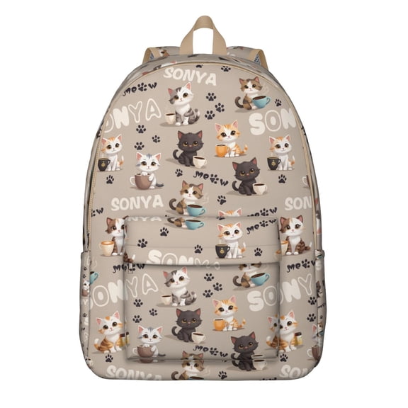 Funny Cat Pattern Backpack for Teens and Commuters, Durable and Waterproof Daypack with Cute Pet-Themed Design