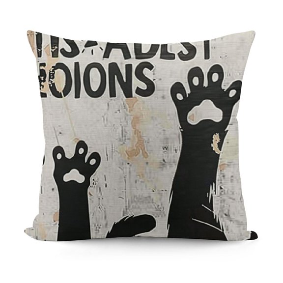 Funny Cat Paws Pillow Covers,Yes I Really Do Need All These Cats，Great Gift for Cat Themed Decor Pillow Case Flannel Pillow Covers Christmas Thanksgiving Gifts